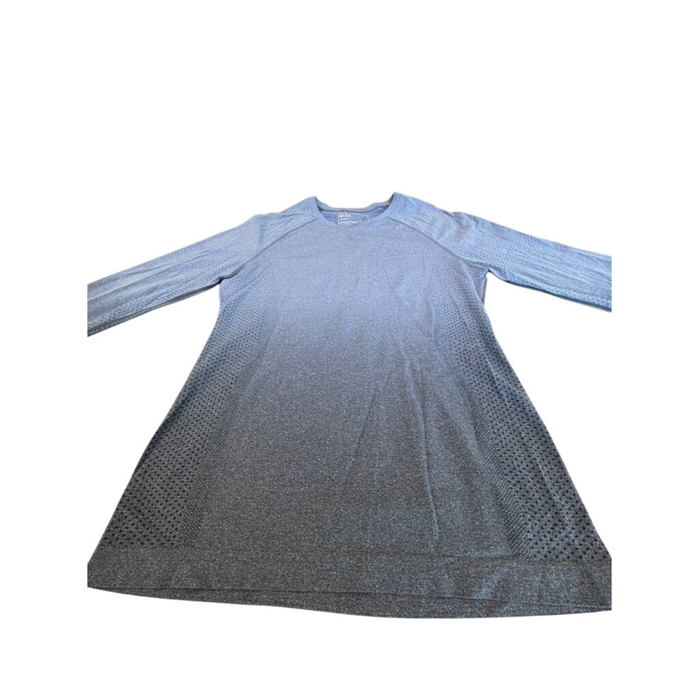 FIGS Seamless Blue Ombre Long Sleeve Underscrub Top Womens XL Mesh Performance